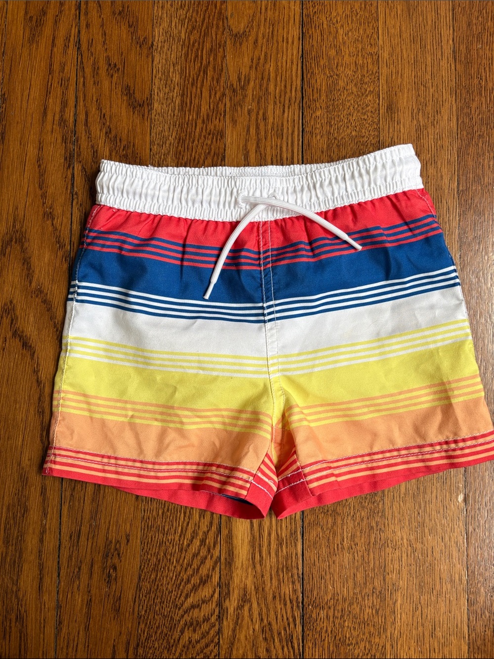 Janie and Jack Multicolor Striped Shorts - Blue, Yellow, Red, White